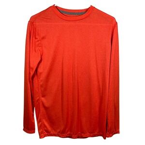 Layer 8 Performance Mens Long Sleeve Qwick-Dry Shirt Orange Heather Medium